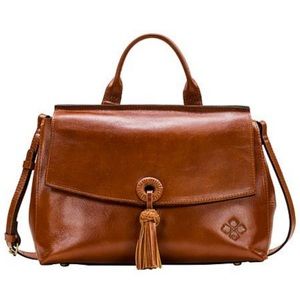 Patricia nash Mollia brown leather tote crossbody leather tassel bag